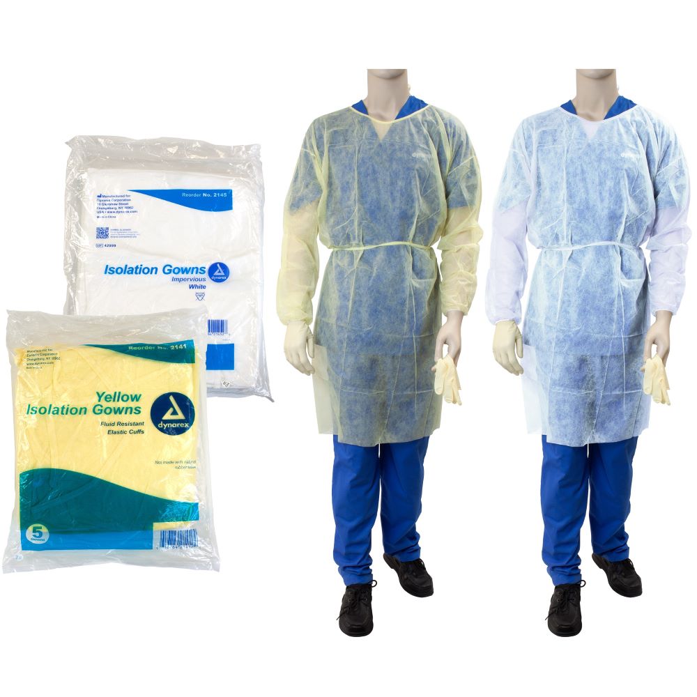 Isolation Gown Poly-Coated Barrier White Universal