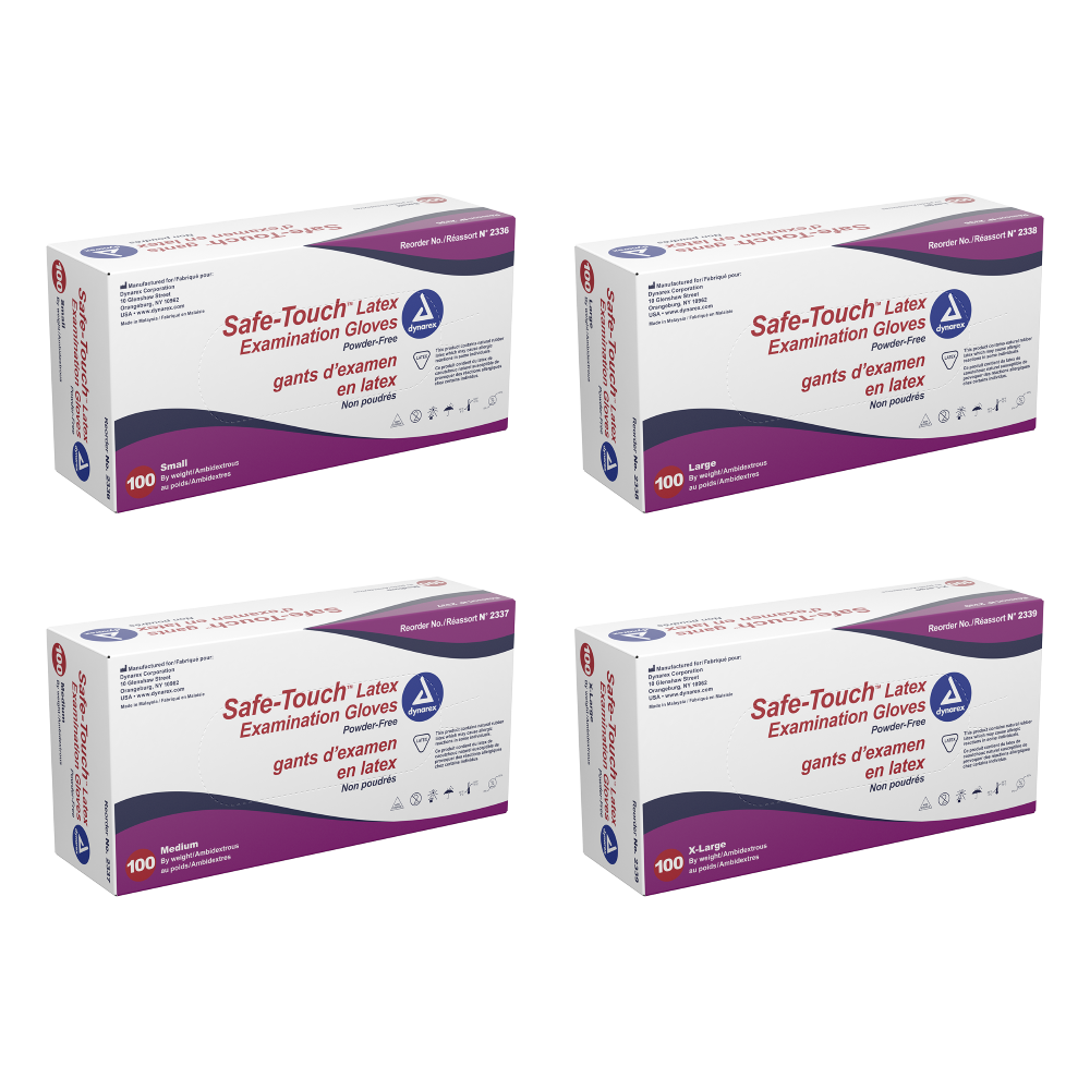 Safe-Touch? Latex Exam Gloves- Powder-Free