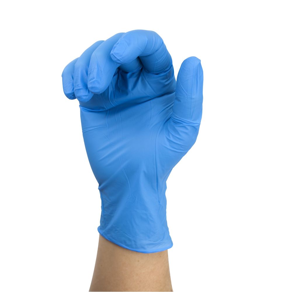 Safe-Touch? Blue Nitrile Exam Gloves- Powder-Free
