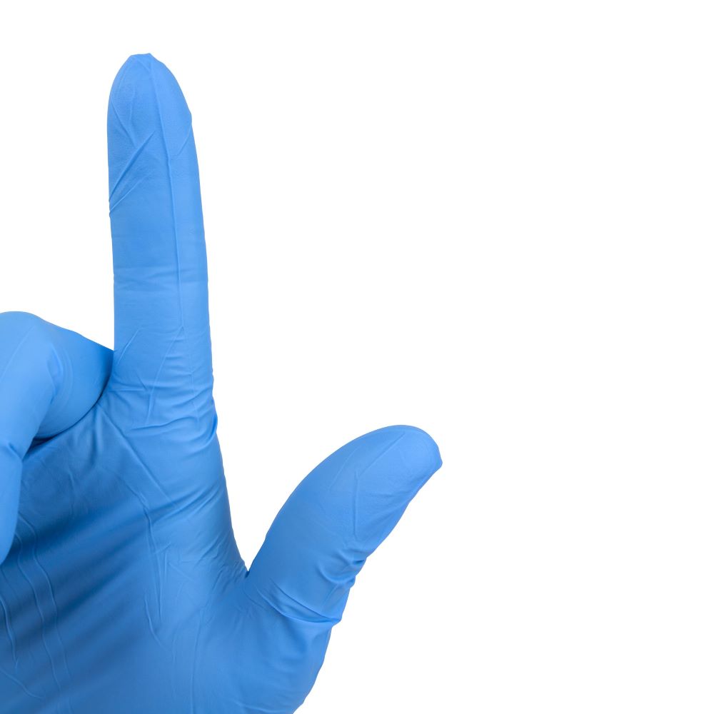 Safe-Touch? Blue Nitrile Exam Gloves- Powder-Free