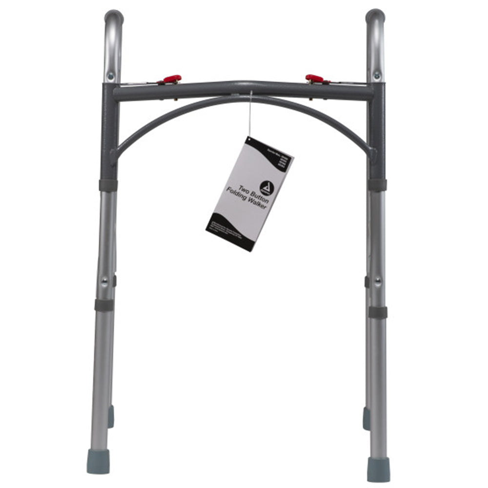 Dynarex Adult Two Button Folding Walker (32" - 39")