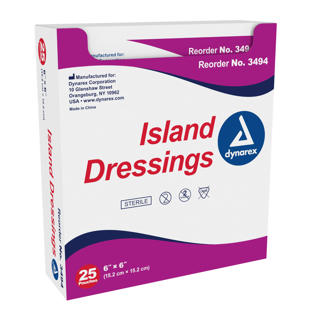 Island Dressing Sterile 4" x 4", 6? x 6?