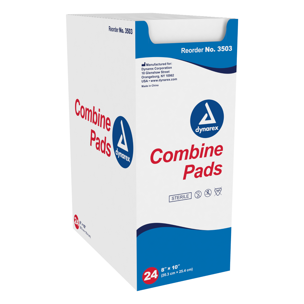 Combine Pads 1/Pouch - Sterile, (5" x 9", 8ƒ?? x 10ƒ??, 8ƒ?? x 7 1/2ƒ??)