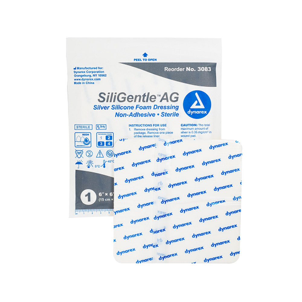 SiliGentle? AG Silver Silicone Bordered Foam Dressing