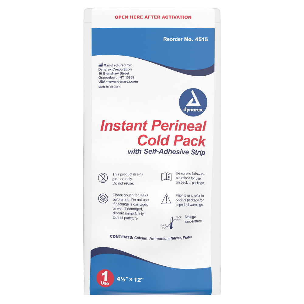 Perineal Instant Cold Pack with Self-Adhesive Strip, 4 1/2" x 12"
