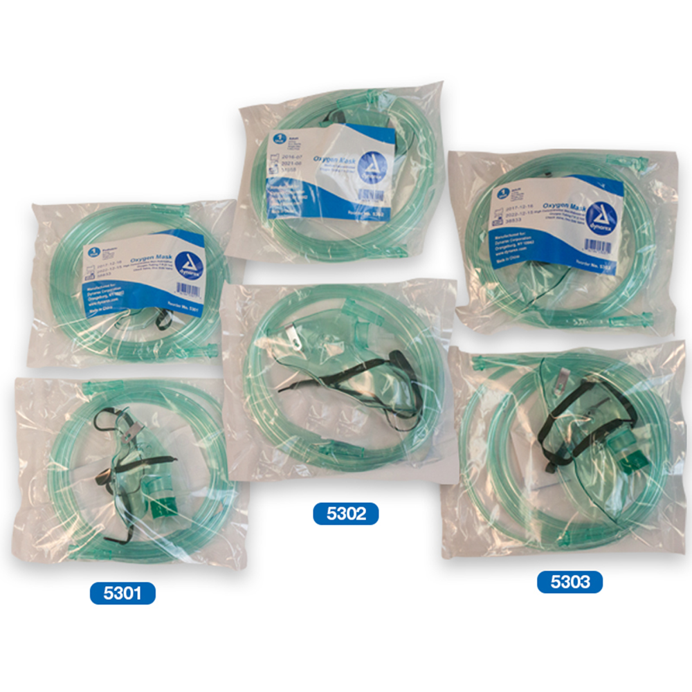 Oxygen Mask Elongated - Adult Medium Concentration, Adult-High Concentration, Pediatric-High Concentration