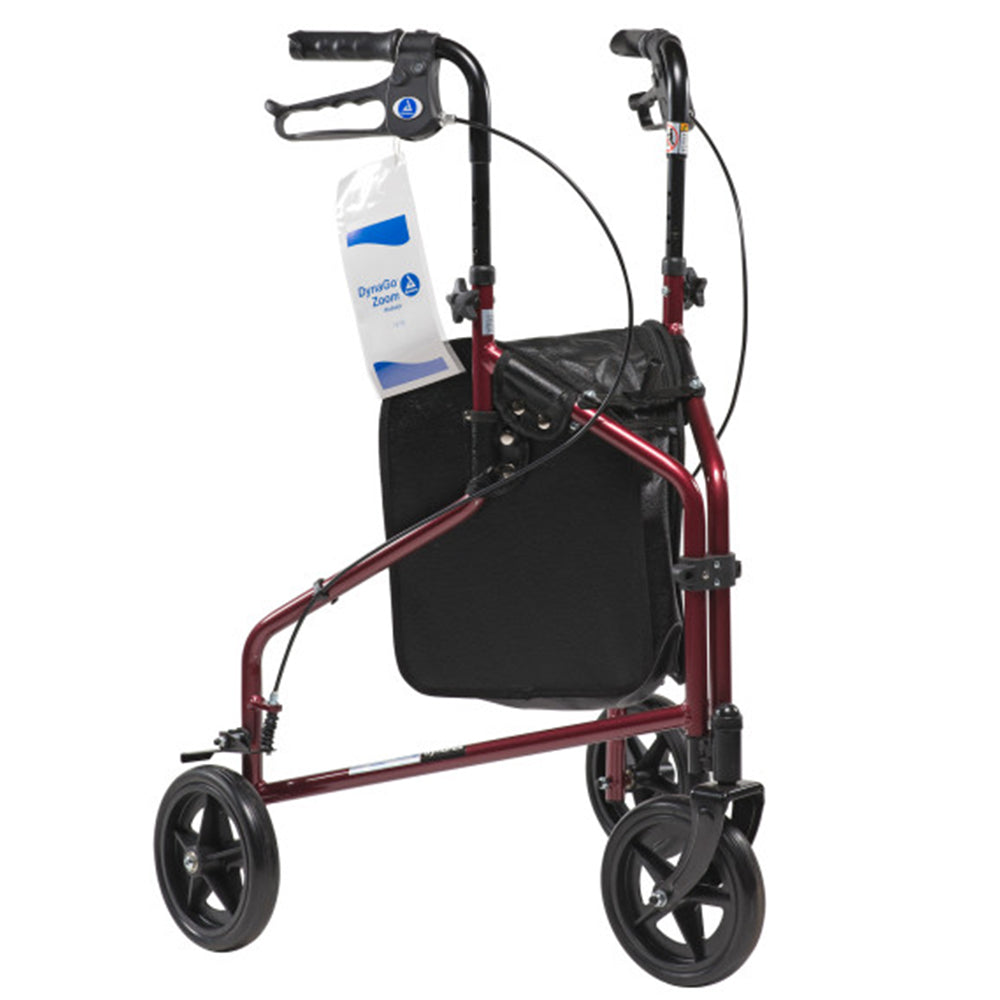 DynaGo Zoom - Aluminum Rollator with 3 Wheels, Red, 1pc Per cs - 1