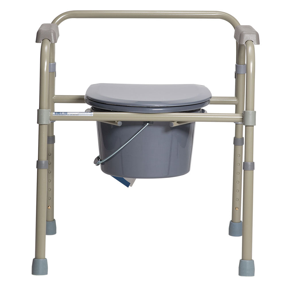 Dynarex Folding Bedside Commode - Steel