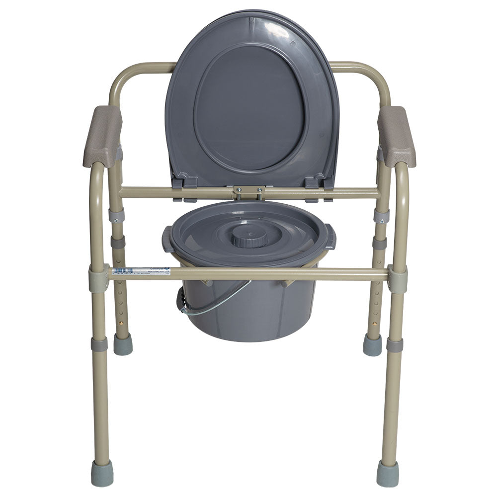 Dynarex Folding Bedside Commode - Steel