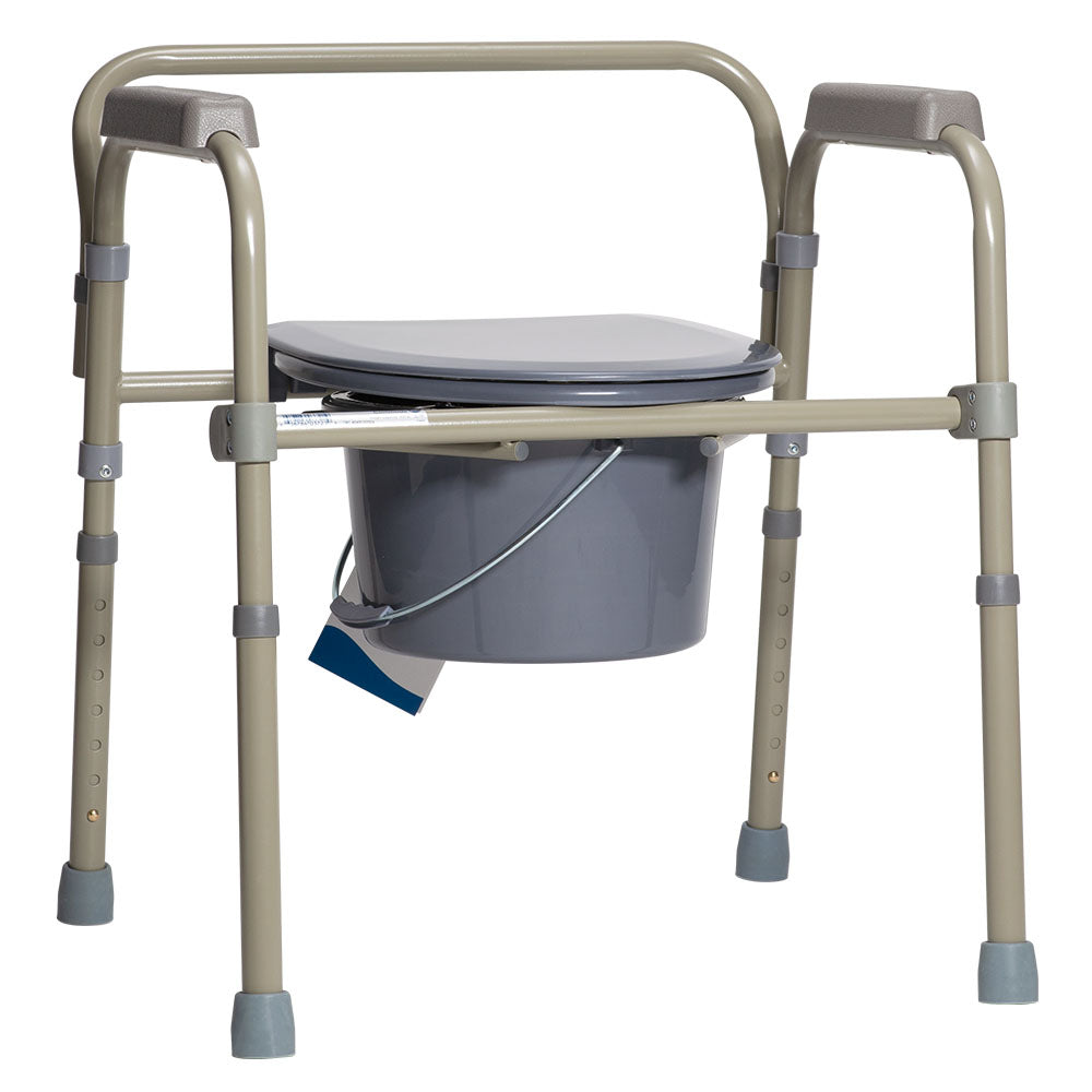 Dynarex Folding Bedside Commode - Steel
