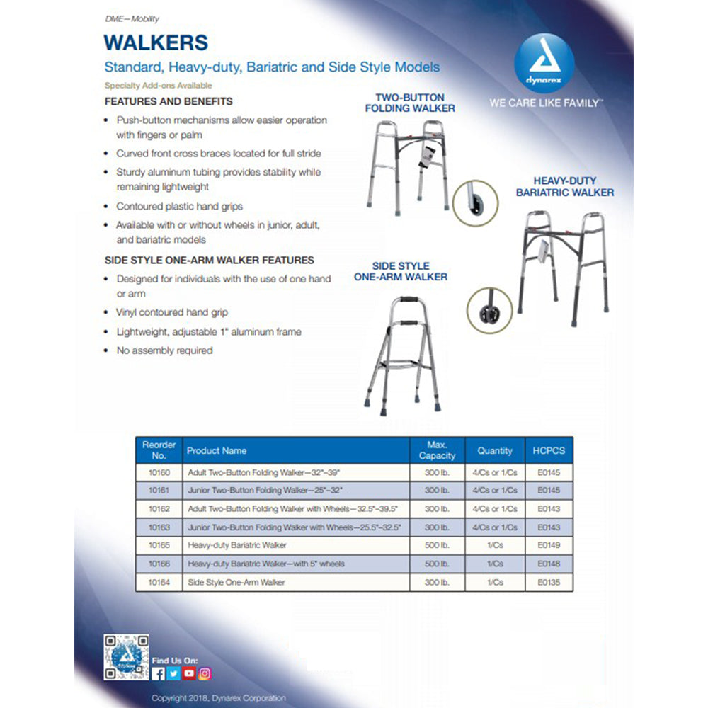Dynarex Bariatric Dual Release Folding Walker