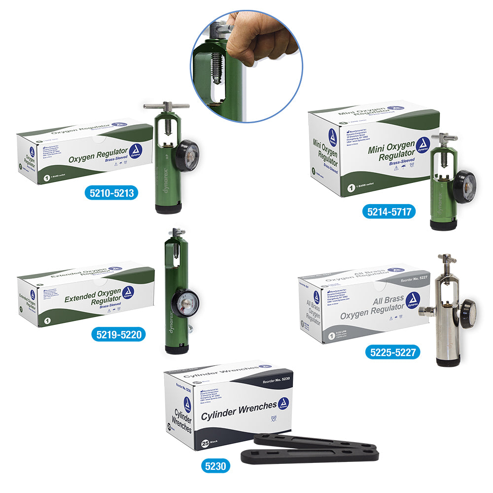 CGA870 Oxygen Regulator, All Brass, 0-25 LPM, Barb Outlet, 5/case