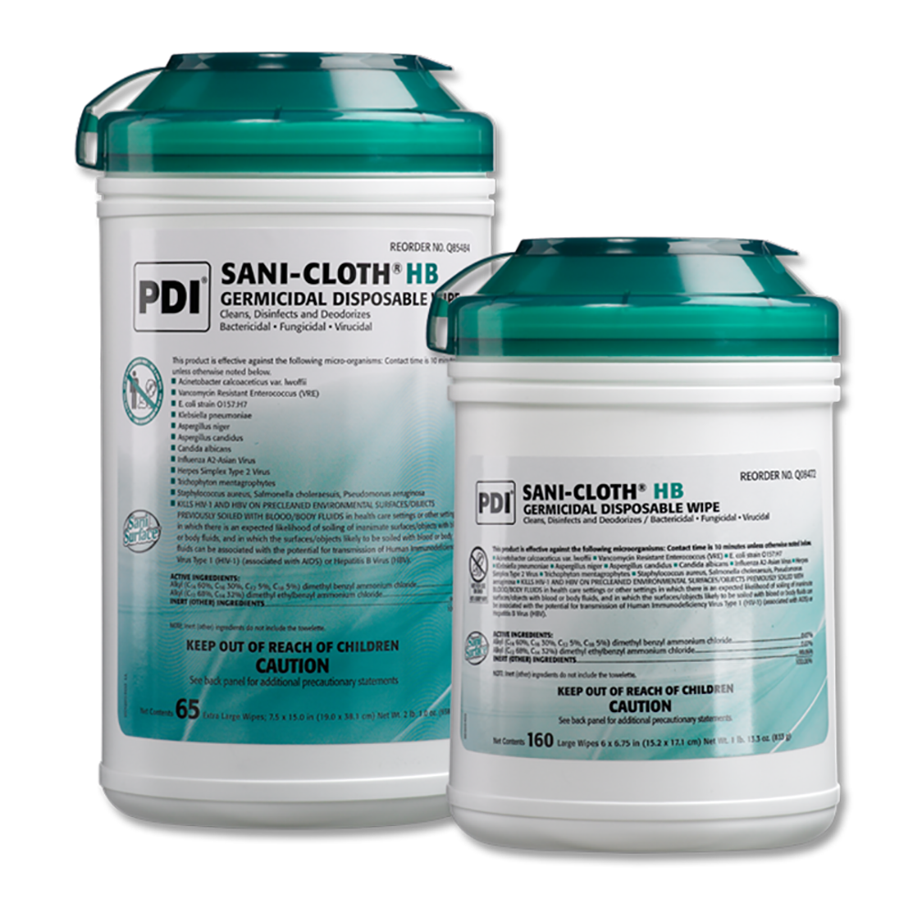 Sani-Cloth? HB Germicidal Disposable Cloth, Lg, XLG Canister