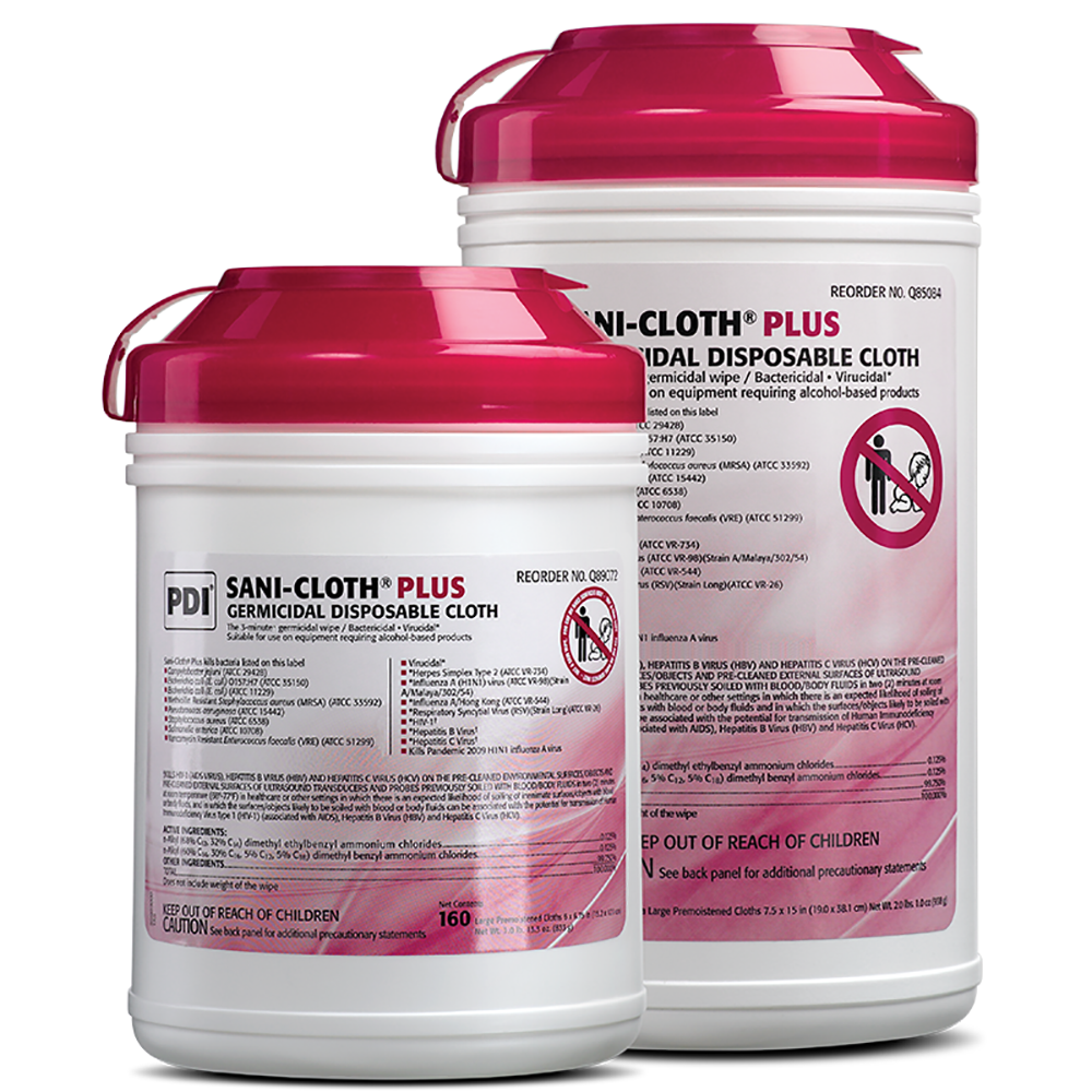 Sani-Cloth? Plus Germicidal Disposable Cloth, Lg Canister