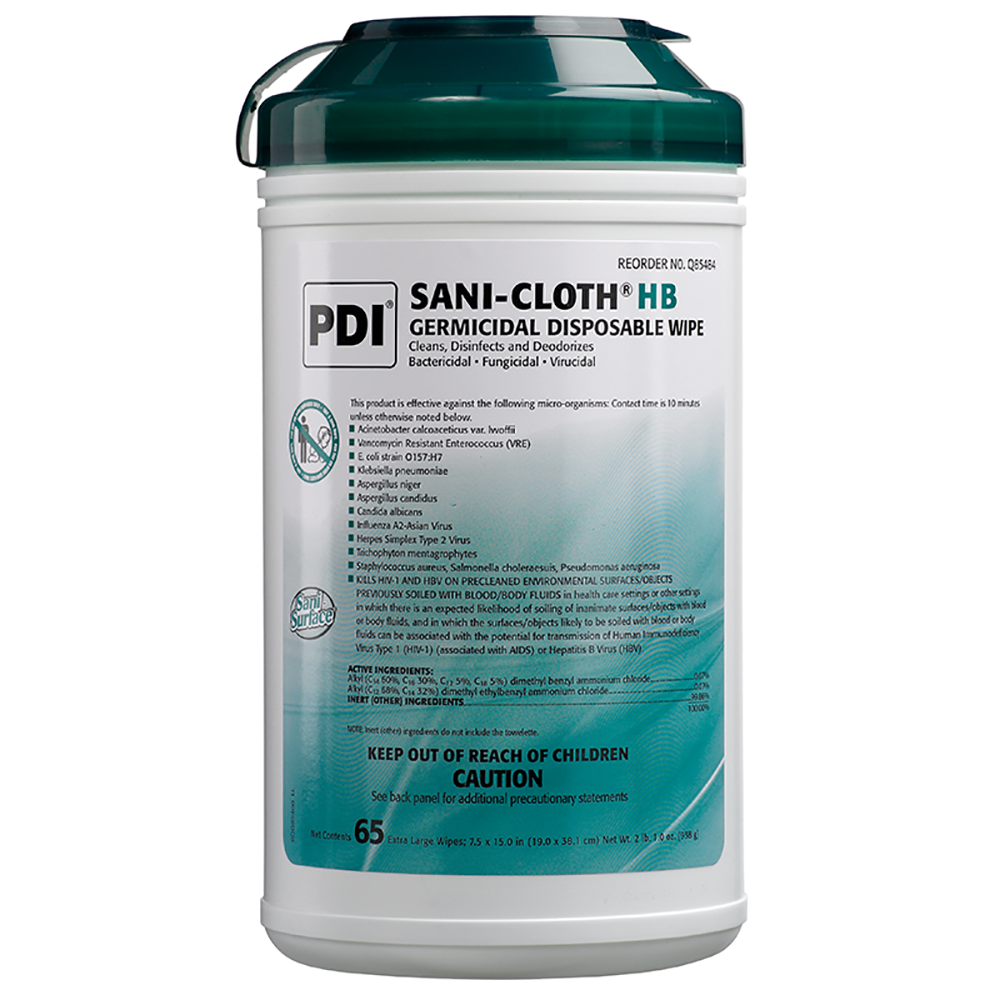 Sani-Cloth? HB Germicidal Disposable Cloth, Lg, XLG Canister