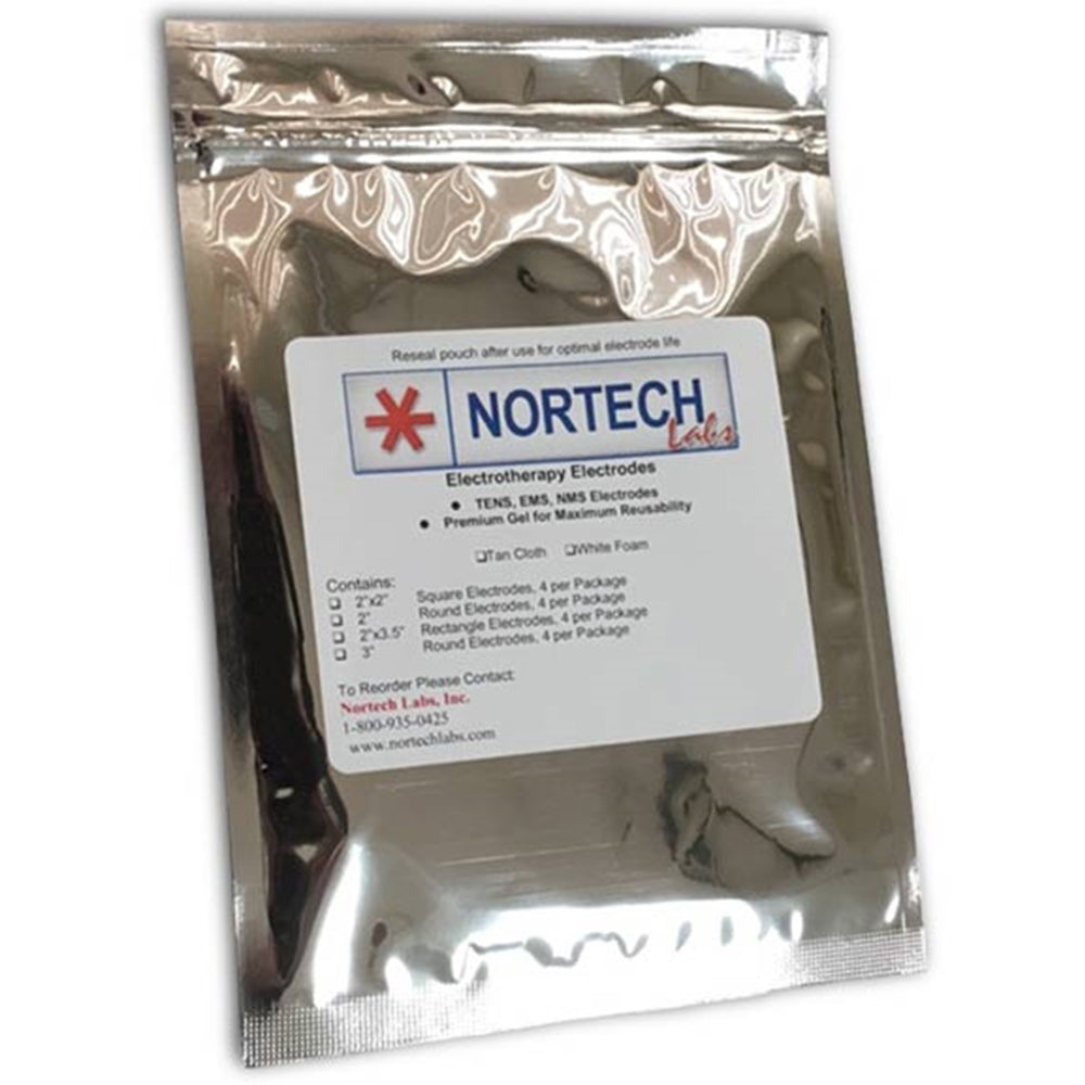 Square White Foam Electrodes, 2" x 2" - 4 Pack