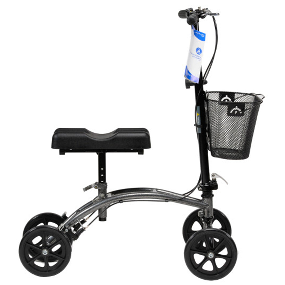 Steerable Knee Walker with Basket, Silver Vein