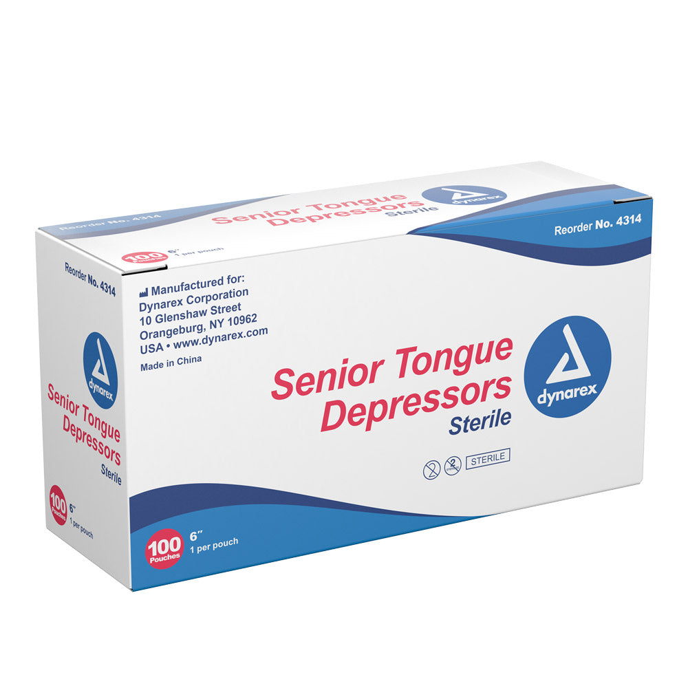 Senior Tongue Depressors, Sterile 6", Wood