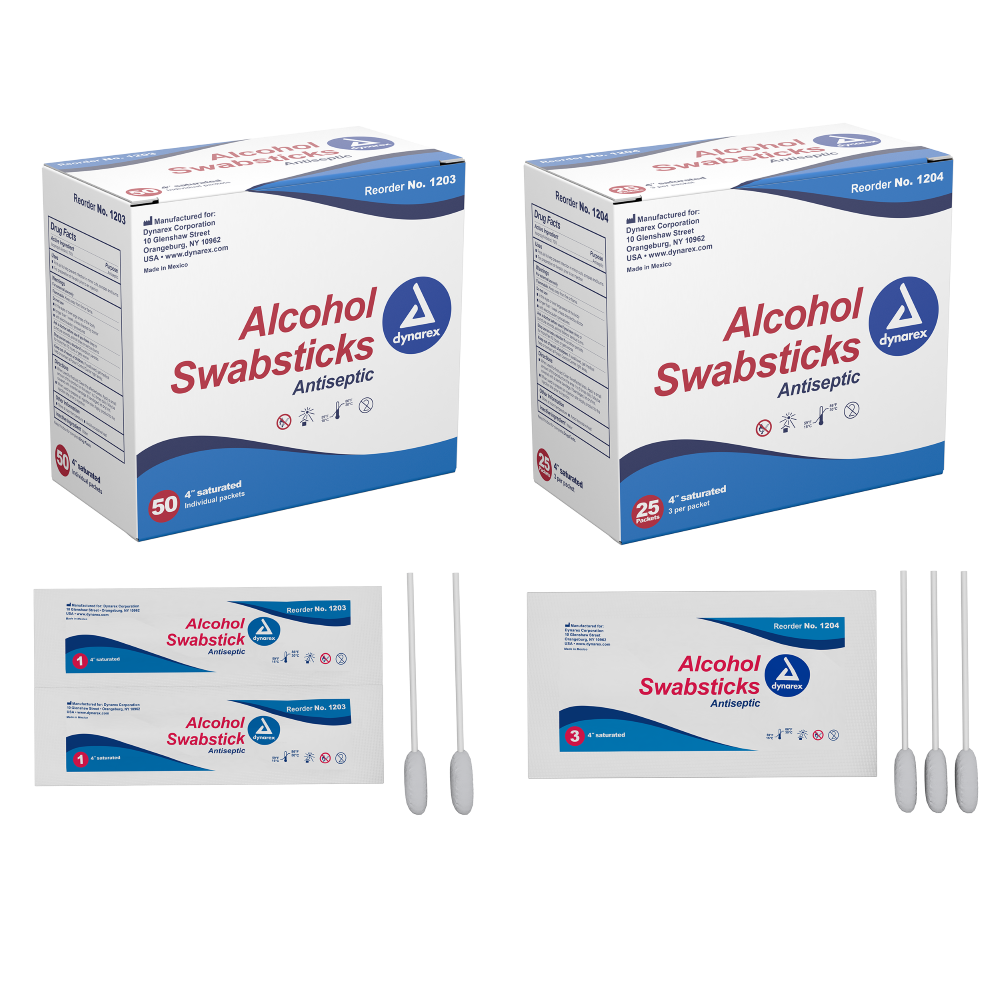Alcohol Swabsticks, NS 4" , 1, 3 swabstick per packet