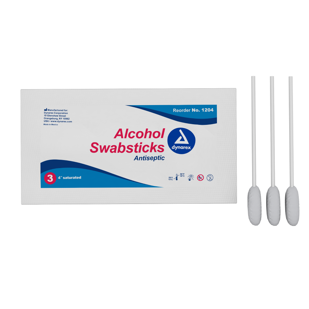 Alcohol Swabsticks, NS 4" , 1, 3 swabstick per packet