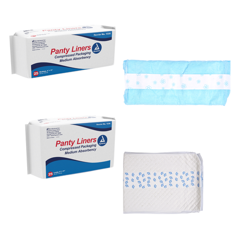 Panty Liners, Sq End w/Adhesive Tab 4" x 11" (21 g)