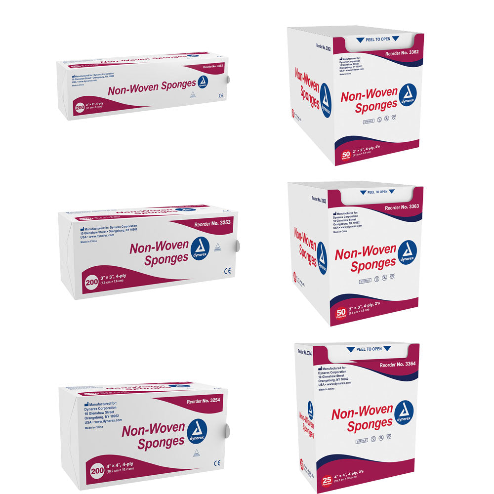 Dynarex Non-Woven Sponges (Sterile & Non-Sterile)