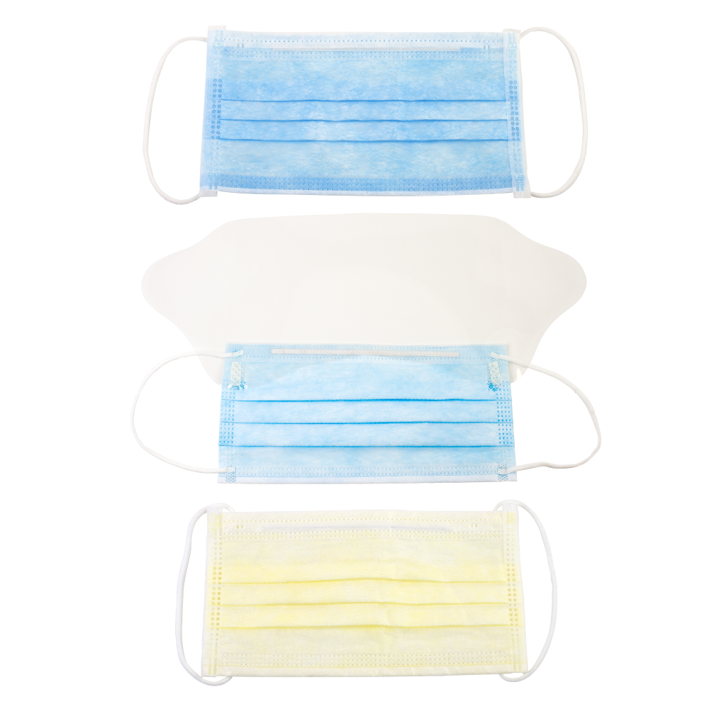 Isolation Mask with Ear Loop - Yellow