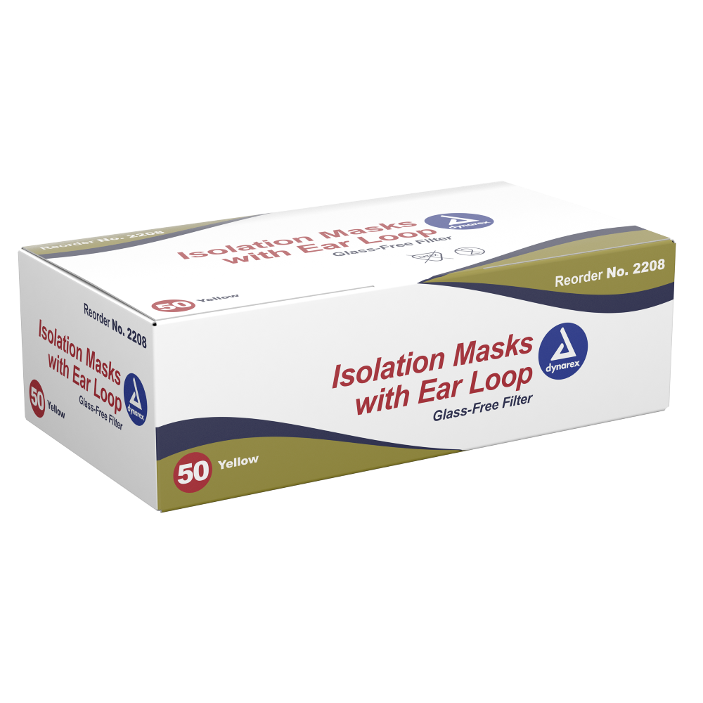 Isolation Mask with Ear Loop - Yellow