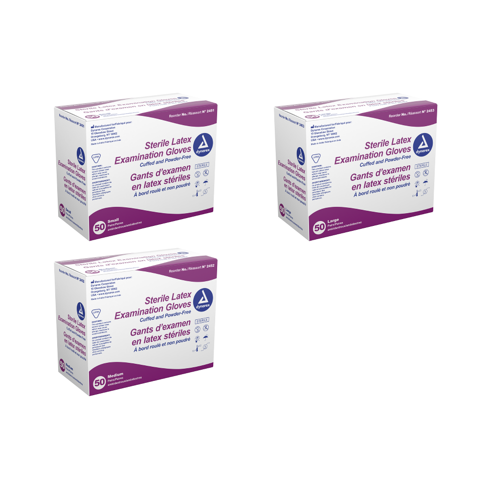 Sterile Latex Examination Glove-Powder Free - Pairs (Size S)