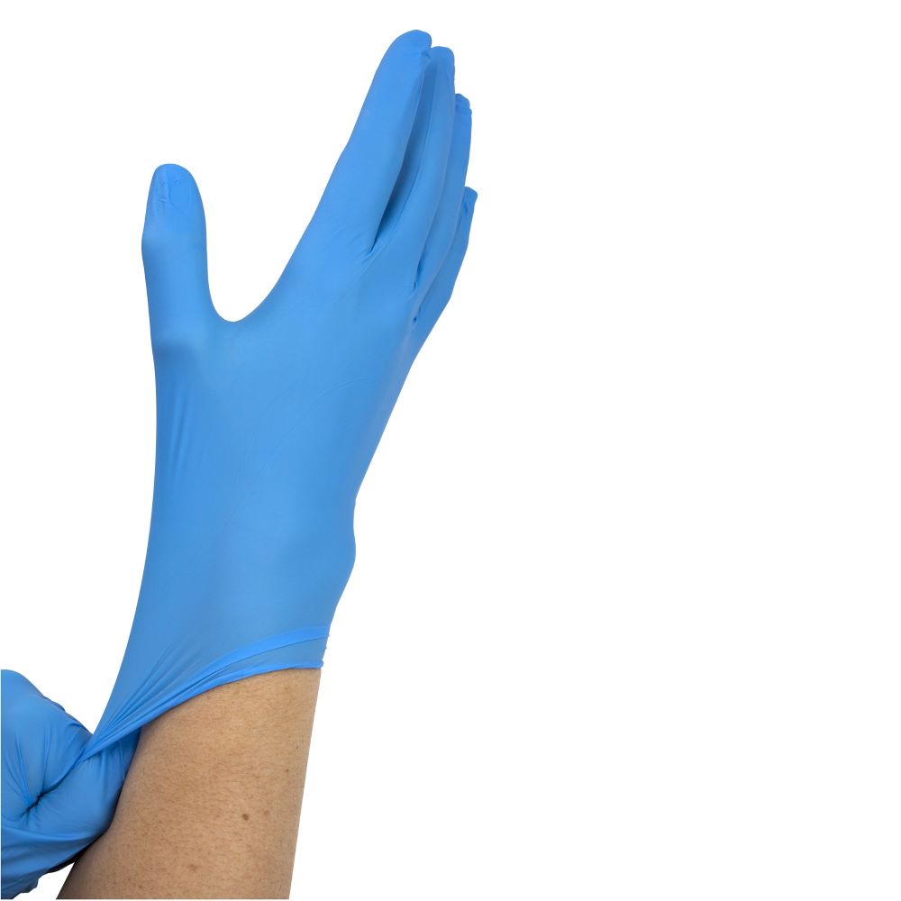 Safe-Touch? Blue Nitrile Exam Gloves- Powder-Free