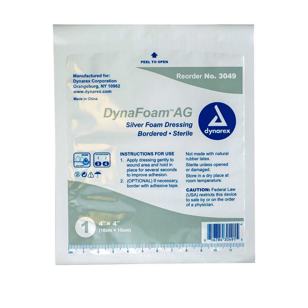 Buy DynaFoam? AG Bordered Silver Foam Dressing - 4"x4" - DMG Medical Supply Buy DynaFoam? AG Bordered Silver Foam Dressing - 4"x4" - DMG Medical Supply