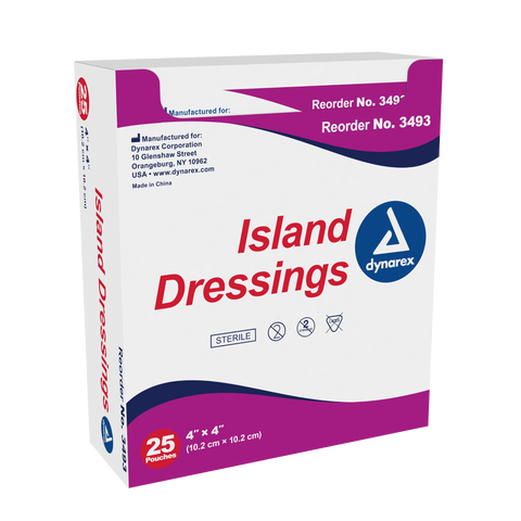 Island Dressing Sterile 4" x 4", 6? x 6?