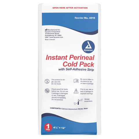 Perineal Instant Cold Pack with Self-Adhesive Strip, 4 1/2" x 12"