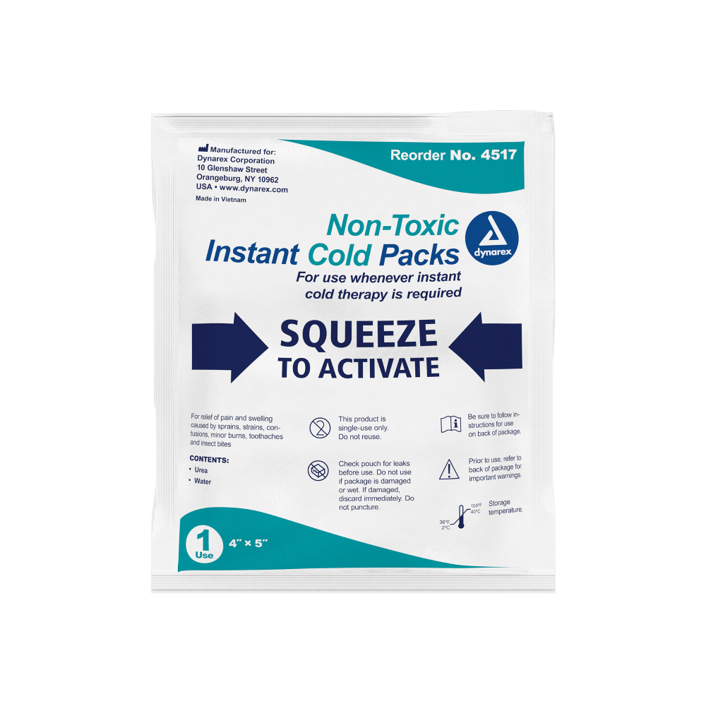 Instant Cold Pack with Urea, Non-Toxic, 4" x 5"