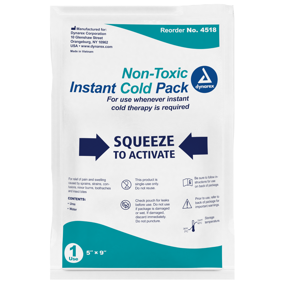 Instant Cold Pack with Urea, Non-Toxic, 4" x 5"
