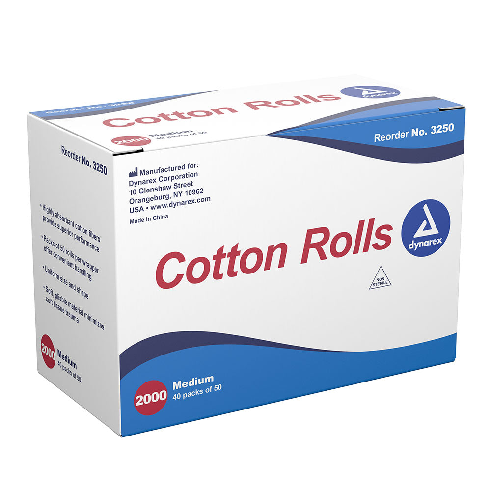 Dynarex Cotton Rolls #2 Medium - Dental Care