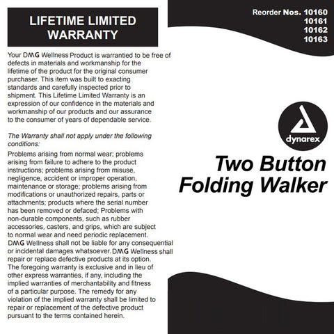 Adult Two Button Folding Walker (32?-39?)