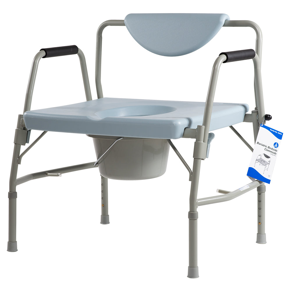 Dynarex Bariatric Drop-Arm Commode - Steel