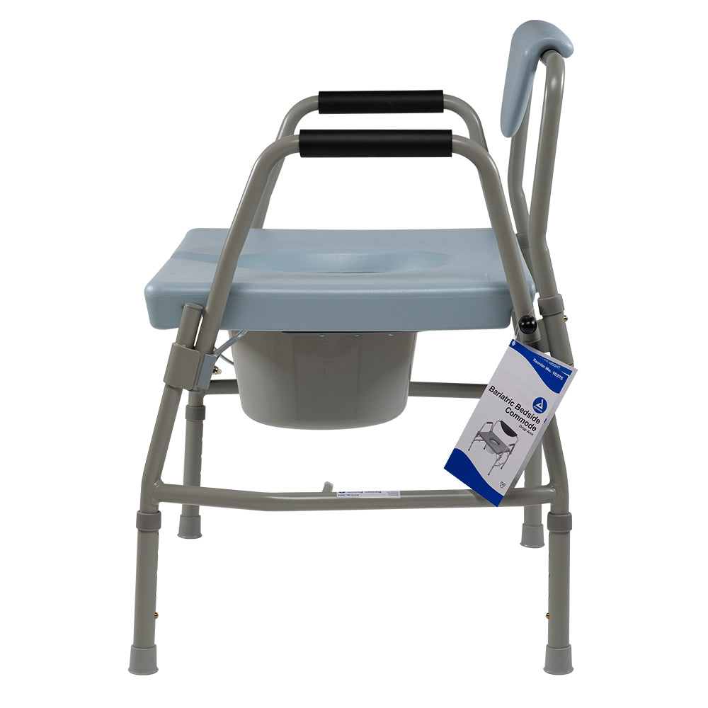 Dynarex Bariatric Drop-Arm Commode - Steel