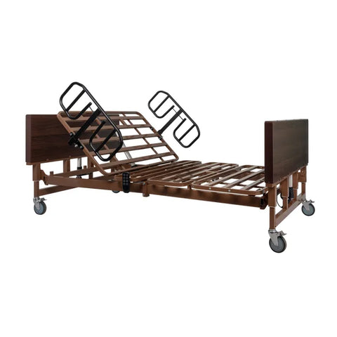 DB300 5 Function Bariatric Low Bed - Wood Boards - Cherry, w/ Assist Bar, 1pc/cs
