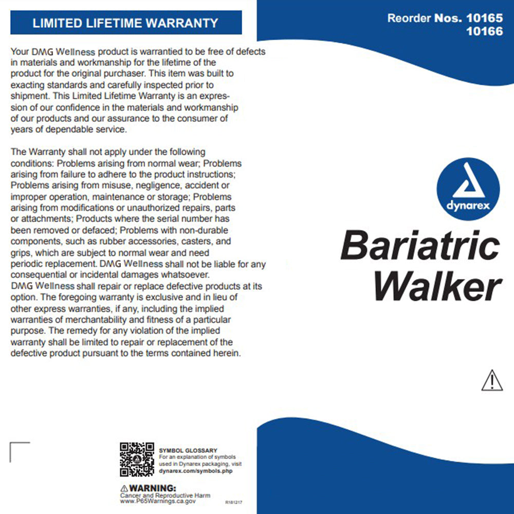 Dynarex Bariatric Dual Release Folding Walker