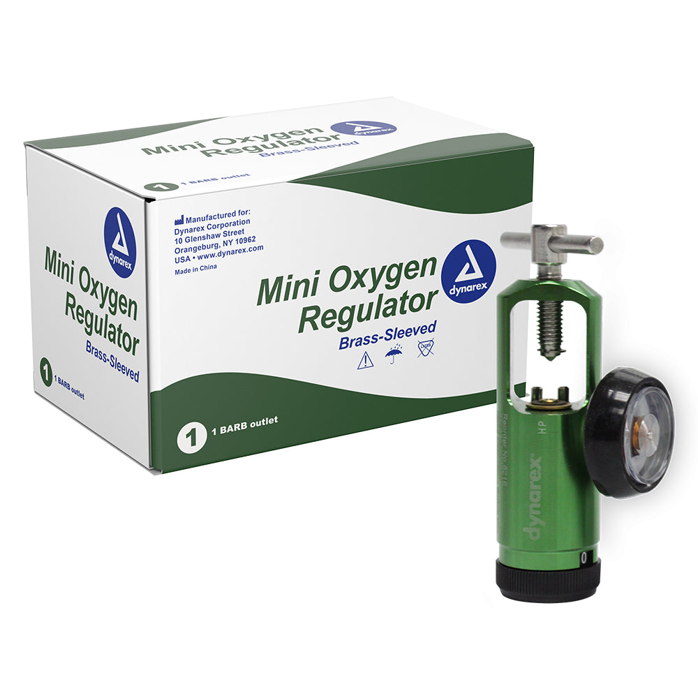 CGA870 Oxygen Regulator, All Brass, 0-25 LPM, Barb Outlet, 5/case