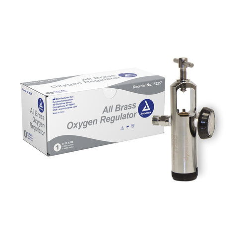 CGA870 Oxygen Regulator, All Brass, 0-25 LPM, Barb Outlet, 5/case