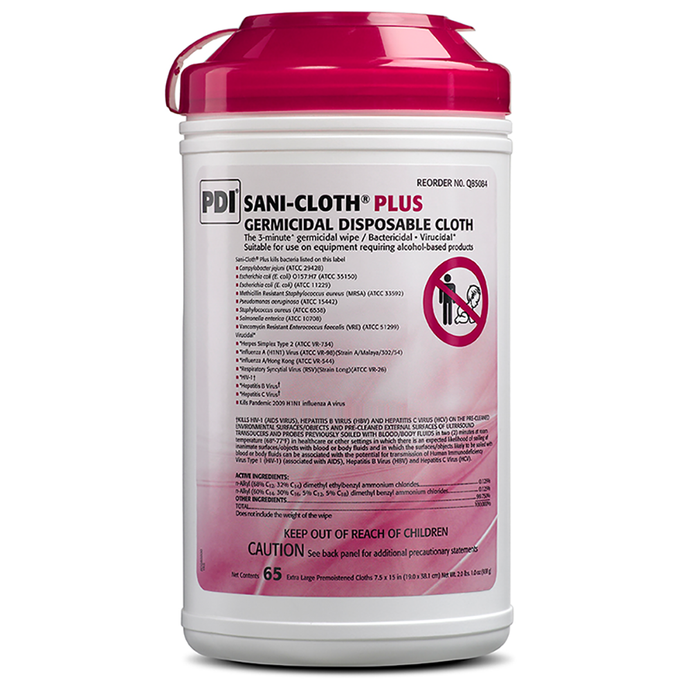 Sani-Cloth? Plus Germicidal Disposable Cloth, Lg Canister