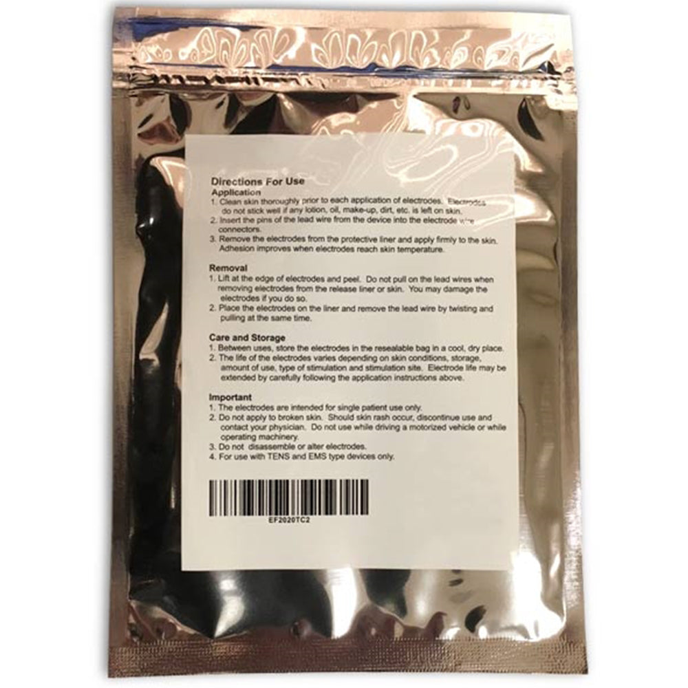 Square White Foam Electrodes, 2" x 2" - 4 Pack