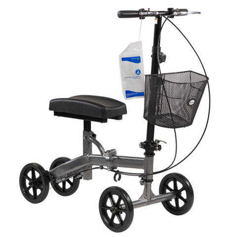 Steerable Knee Walker with Basket - Compact, Hammer Tone