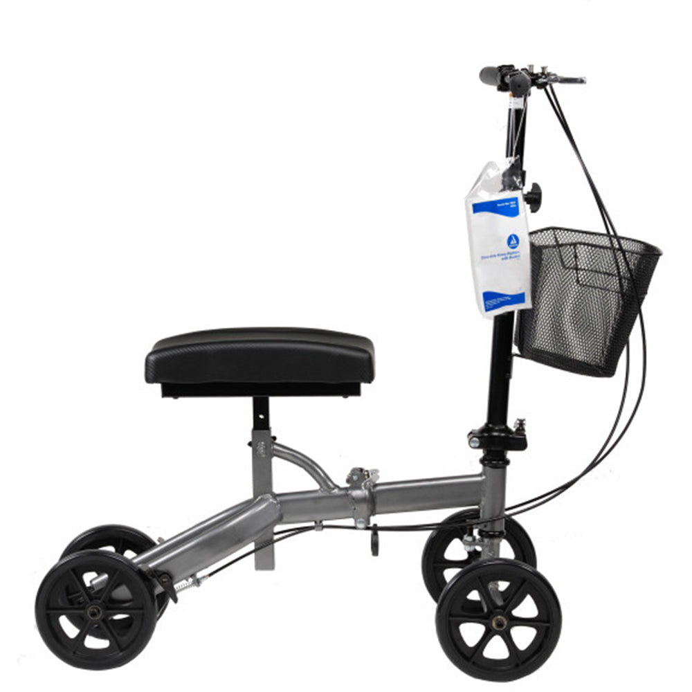 Steerable Knee Walker with Basket - Compact, Hammer Tone