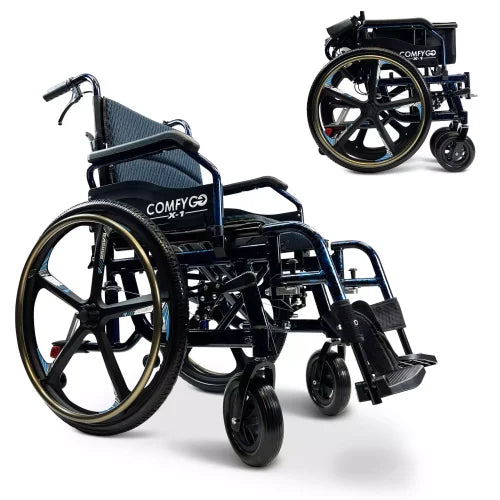 ComfyGO X-1 Manual Lightweight Wheelchair (17.5" Wide Seat)